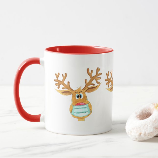 Mug Rudolph le renne masqué du visage (Avec donut)
