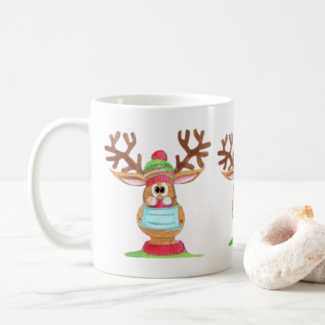 Mug Rudolph le renne masqué du visage (Avec donut)