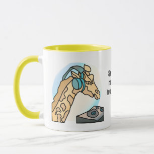 Mug Rue Girafe rétro avec casque   Drôle