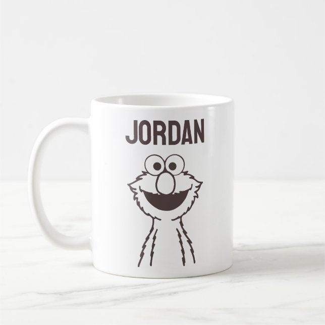 Mug Rue Sésame | Elmo Bright | Ajouter Votre Nom (Gauche)