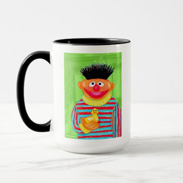 Mug Rue Sésame | Ernie avec Duckie en caoutchouc (Gauche)