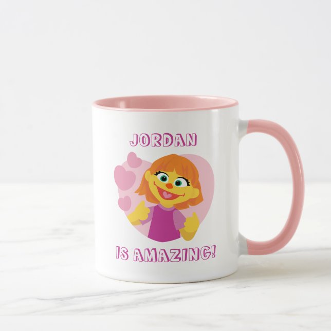 Mug Rue Sésame | Julia Coeur rose (Droite)