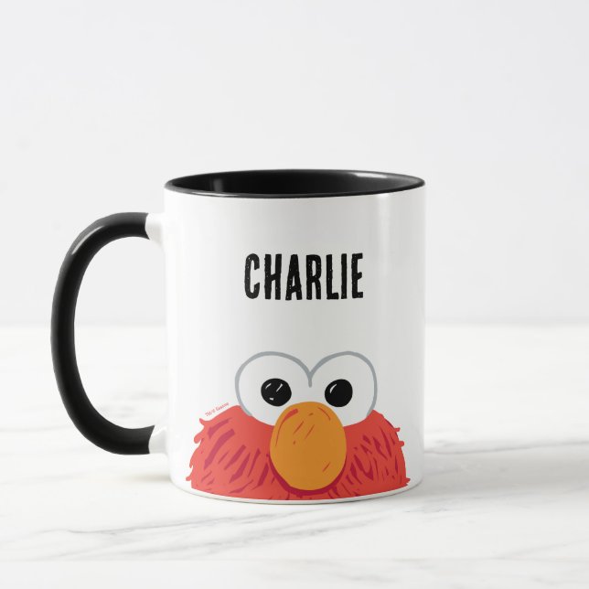 Mug Rue Sésame | Personnalisé Elmo Big Face (Gauche)
