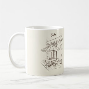 Mug Rue tirée à la main avec Cafe'