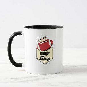 Mug Rugby King Conception d'insigne couronné pour le