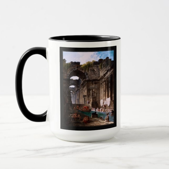 Mug Ruines D'Une Baignoire Romaine Avec Filles (Gauche)