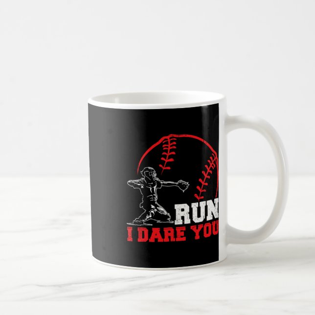 Mug Run I Osez You Funky Baseball Catcher Baseball Pla (Droite)