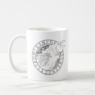 Mug Runes de mythologie de Viking de corneille d'Odin