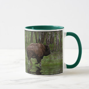 Mug Running Buffalo & Forest, Bison-lover's Design