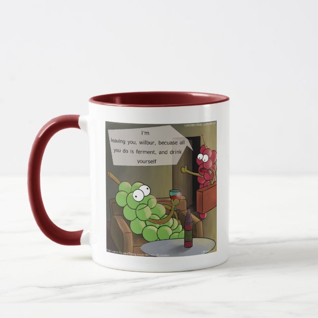 Mug Rupture de raisin Bande dessinée drôle de nourritu (Gauche)