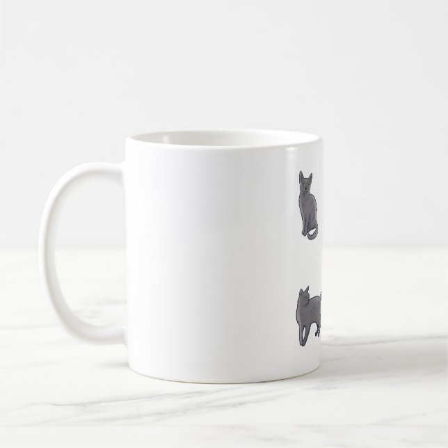 Mug Russe chat bleu délice � joli art animal (Gauche)