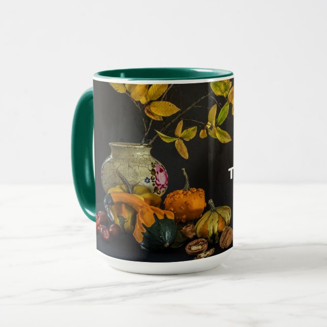 Mug Russe Citrouille Gourds Vase Photo Thanksgiving (Devant gauche)