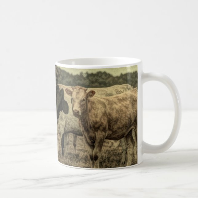 Mug Russe Laiterie ferme animal Brown vache suisse (Droite)