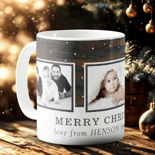 Mug Russe Neige Joyeux Noël Photo de famille