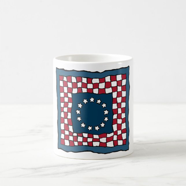 Mug Russe Patriotic Americana Quilt Motif USA Art (Créateur téléchargé)
