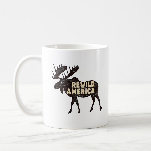 Mug Russe Vintage Amérique sauvage Moose (Gauche)