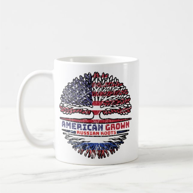 Mug Russia Russian US American États-Unis Tree (Gauche)