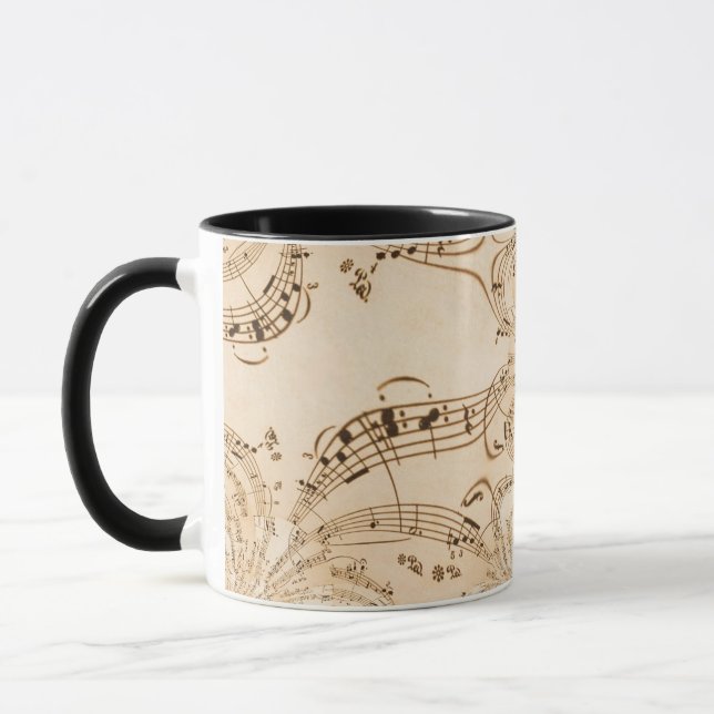 Mug Rustic Antique Musical Notes (Gauche)