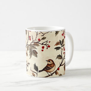Mug Rustic Bird et Poinsettia Motif de Noël (22)