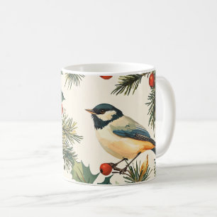 Mug Rustic Bird et Poinsettia Motif de Noël (9)