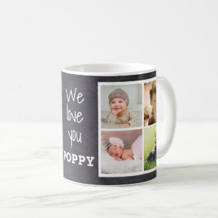 Mug Rustic Chalkboard Love You Poppy 8 Photo Collage