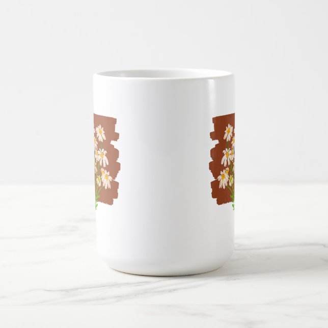 Mug Rustic floral design on brown background (Centre)
