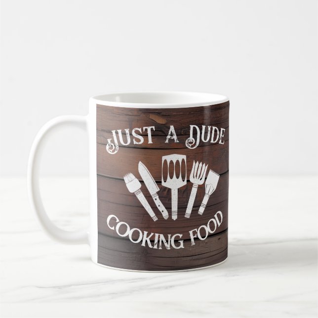 Mug Rustic Funny Cuisine Cadeau Hommes -'Dude Cuisine  (Gauche)