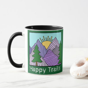 Mug Rustic Happy Trails Montagnes