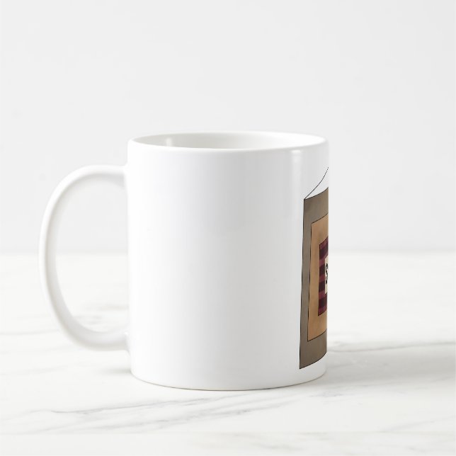 Mug Rustic Minimalist Simplify Word Art Sign (Gauche)