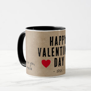 Mug Rustic Red Hearts Heureuse Sainte-Valentin petit a