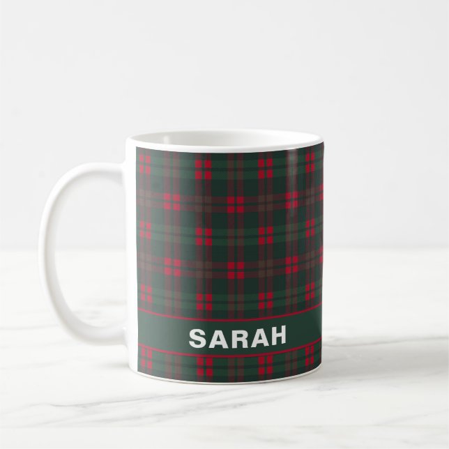 Mug Rustic Tartan Plaid Name (Gauche)