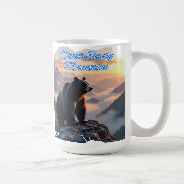 Mug Rustique Great Smotains Montagnes Ours Noir (Droite)