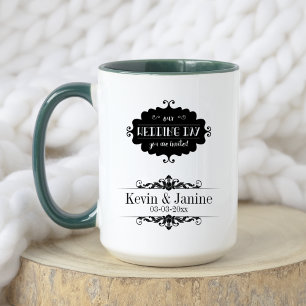 Mug Rustique Noir Sauvegarder-La Date Mariage Jour Gro