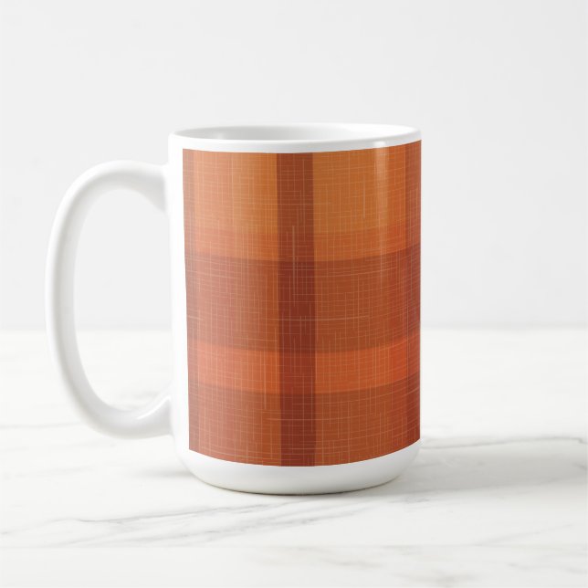 Mug Rustique Orange Automne Plaid Tartan (Gauche)