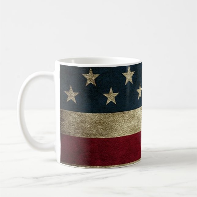 Mug Rustique Patriotique Drapeau Américain (Gauche)