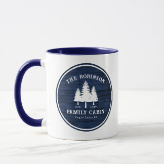Mug Rustique Pays Famille Cabines Arbres Style Bois Bl