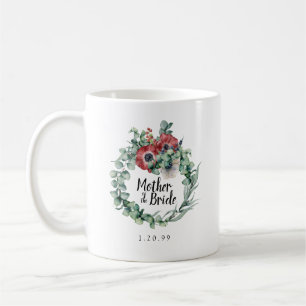 Mug Rustique rouge floral botanique mère de la mariée
