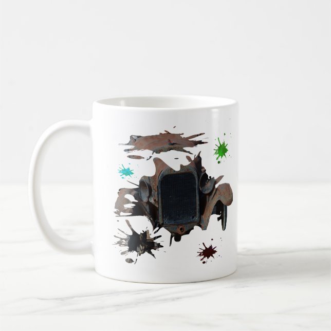 Mug Rustique Vintage Car Grunge Art, (Gauche)