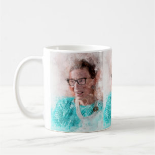Mug Ruth Bader Ginsburg Aquarelle souriante Portrait T
