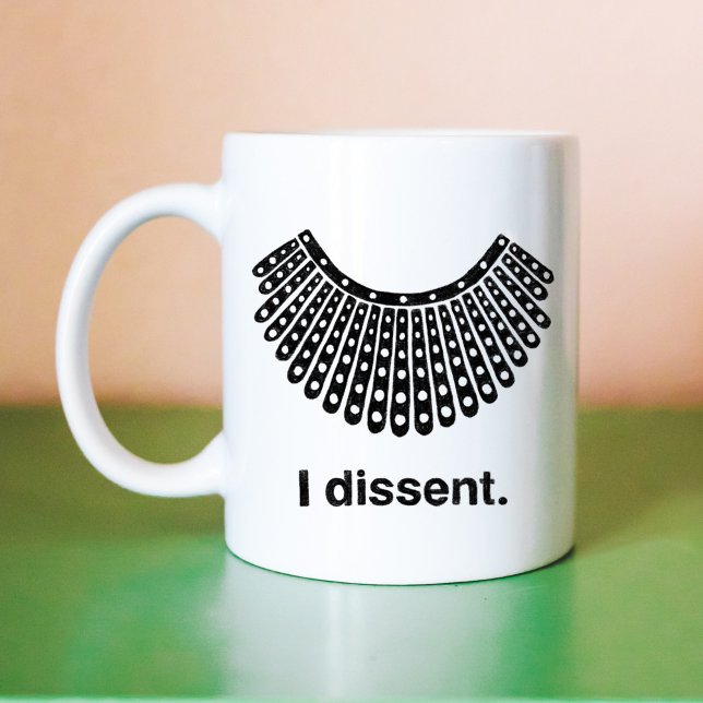 Mug Ruth Bader Ginsburg I Disidence RBG Coller (Ruth Bader Ginsburg I Dissent RBG Collar Coffee Mug)