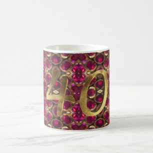 Mug Ruuby Gemstone Motif Numéro d'or 40
