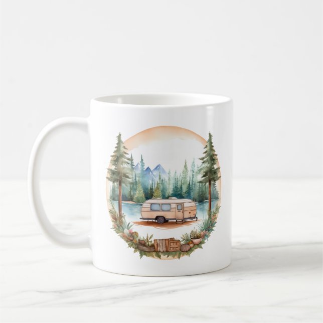 Mug RV Camping dans les Bois, RV camper (Gauche)