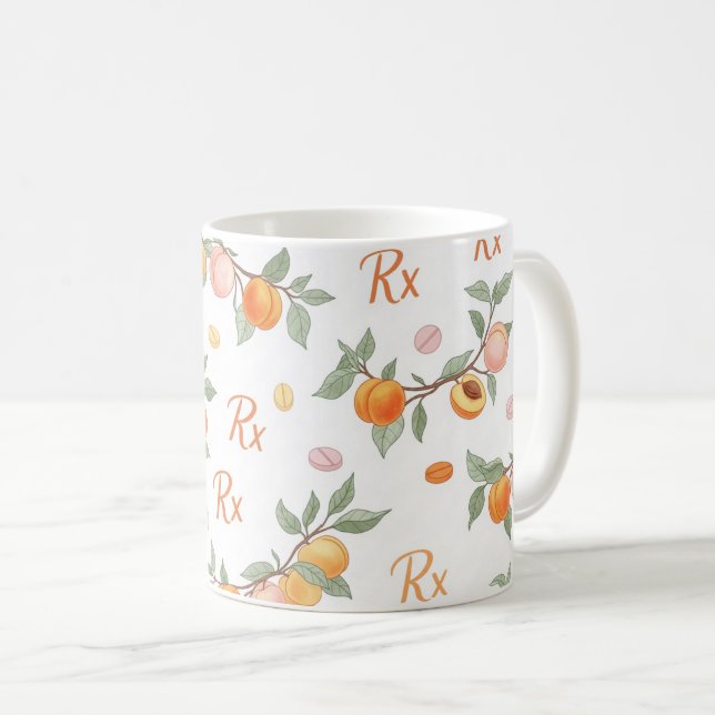 Mug Rx Prescription Peach Pill Pattern Pharmacy (Devant droit)