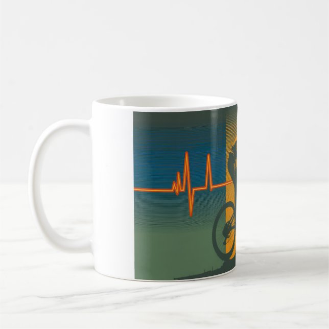 Mug Rythme Cardiaque Rétro de VTT (Gauche)