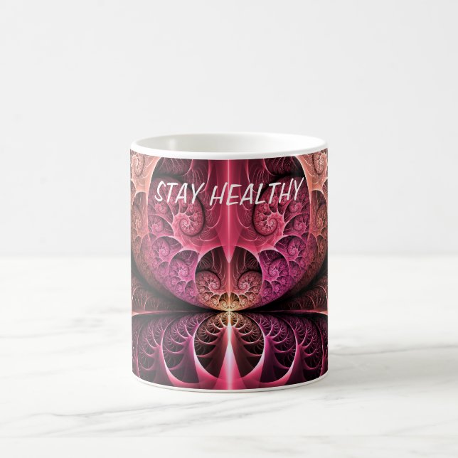 Mug Rythme cardiaque, texte fractal de fantaisie surré (Centre)
