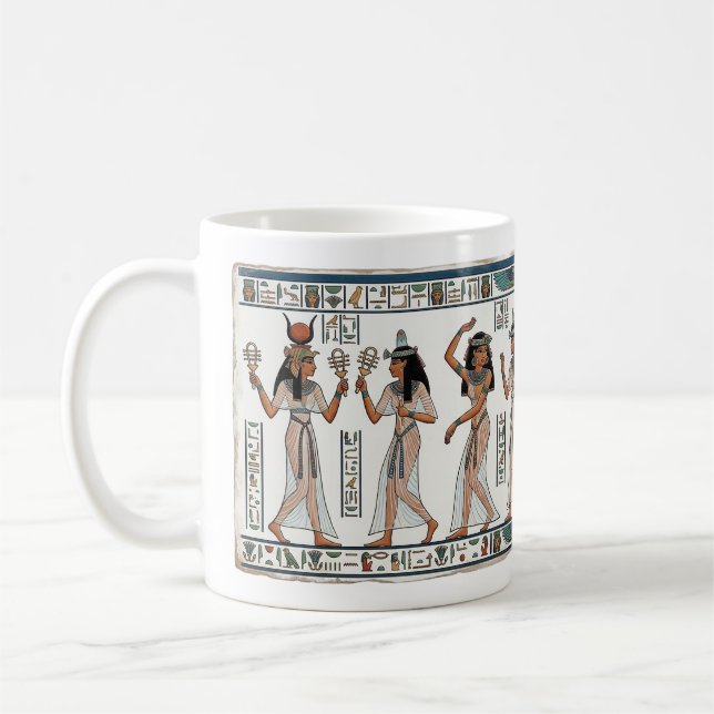 Mug Rythme divin : Danseurs sacrés d'Hathor Égypte anc (Gauche)
