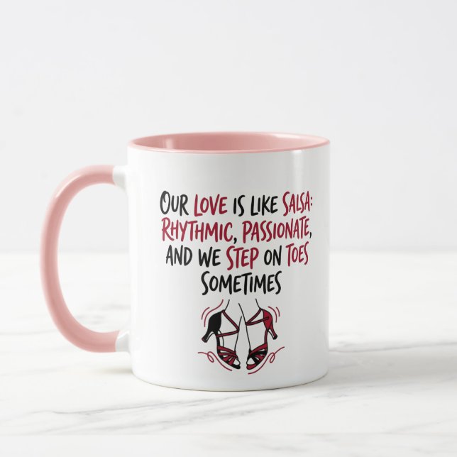Mug Rythmique, Passionné & Marcher sur les pieds Citat (Gauche)