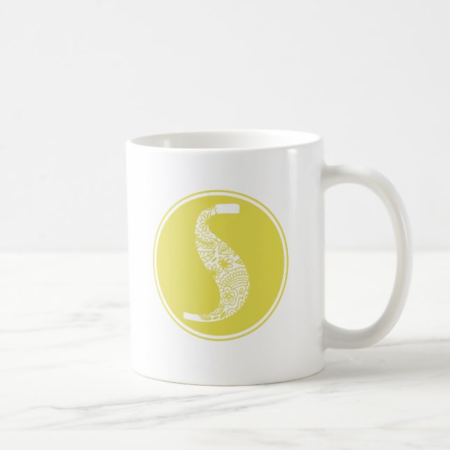 Mug S Monogramme floral initial (Droite)