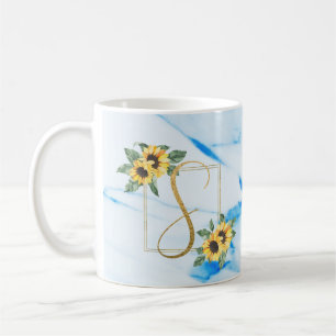 Mug S Musique de tournesol Monogramme Or