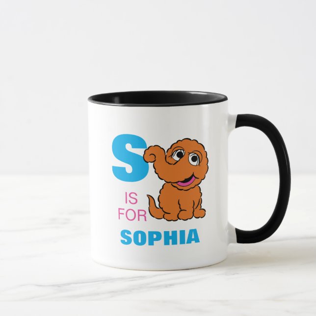 Mug S pour Snuffleupagus | Ajoutez votre nom (Droite)